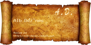 Alb Dénes névjegykártya